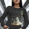 Ghost Library Halloween Book Reading Books Lover Teacher Women Long Sleeve T-Shirt, funny gift Ghost Library Halloween Book Reading Books Lover Teacher Women Long Sleeve T-Shirt, funny gift