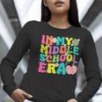Groovy In My Middle School Era Back To School Teacher Women Long Sleeve T-Shirt, Groovy Teacher Shirts, funny gift