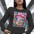Groovy Teacher Cute Coquette Bow Flower Retro Back To School Women Long Sleeve T-Shirt, Groovy Teacher Shirts, funny gift Groovy Teacher Cute Coquette Bow Flower Retro Back To School Women Long Sleeve T-Shirt, Groovy Teacher Shirts, funny gift