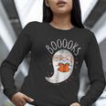 Halloween Cute Ghost Book Reading Teacher Women Long Sleeve T-Shirt, funny gift Halloween Cute Ghost Book Reading Teacher Women Long Sleeve T-Shirt, funny gift