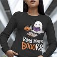 Halloween Teacher Women Cute Reading Ghost Read More Books Women Long Sleeve T-Shirt, funny gift Halloween Teacher Women Cute Reading Ghost Read More Books Women Long Sleeve T-Shirt, funny gift