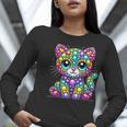 Happy Dot Day Colorful Polka Dot Cat Kitten Teachers Kids Women Long Sleeve T-Shirt, funny gift