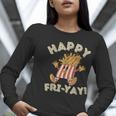 Happy Fri Yay Retro French Fries Friday Lovers Fun Teacher Women Long Sleeve T-Shirt, funny gift