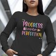 Motivational Progress Over Perfection Back To School Teacher Women Long Sleeve T-Shirt, funny gift Motivational Progress Over Perfection Back To School Teacher Women Long Sleeve T-Shirt, funny gift
