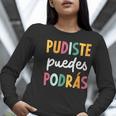 Multilingual Hispanic Heritage Spanish Teacher Maestra Women Long Sleeve T-Shirt, funny gift
