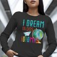 Multilingual Teacher In Dos Idiomas Linguist Language Women Long Sleeve T-Shirt, funny gift