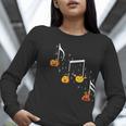 Music Note Pumpkin Fall Music Teacher Halloween Costume Women Long Sleeve T-Shirt, funny gift