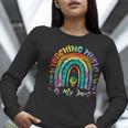 Musical Teacher Teaching Music Is My Jam Rainbow Tie Dye Women Long Sleeve T-Shirt, funny gift