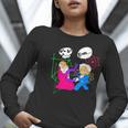 Nerdy Pythagoras Fighting Over C Squared Math Teacher Women Long Sleeve T-Shirt, funny gift
