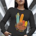 One Thankful Teacher Thanksgiving Turkey Peace Hand Sign Women Long Sleeve T-Shirt, funny gift One Thankful Teacher Thanksgiving Turkey Peace Hand Sign Women Long Sleeve T-Shirt, funny gift