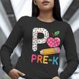 P Is For Pre K Teacher Student Pencil Apple Back To School Women Long Sleeve T-Shirt, funny gift P Is For Pre K Teacher Student Pencil Apple Back To School Women Long Sleeve T-Shirt, funny gift