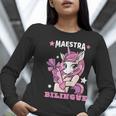 Pink Unicorn Spanish Teacher Regalos Para Bilingue Teacher Women Long Sleeve T-Shirt, funny gift