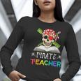 Pirate Teacher Halloween Skull Adult Women Long Sleeve T-Shirt, funny gift