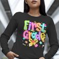 Preppy First Grade Back To School 1st Grade Teacher Girl Kid Women Long Sleeve T-Shirt, First Grade Teacher Shirts, funny gift