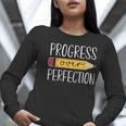 Progress Over Perfection Motivational Back To School Teacher Women Long Sleeve T-Shirt, funny gift Progress Over Perfection Motivational Back To School Teacher Women Long Sleeve T-Shirt, funny gift