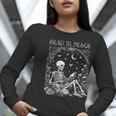 Read In Peace Skeleton Reading Teacher Spooky Halloween Women Long Sleeve T-Shirt, funny gift Read In Peace Skeleton Reading Teacher Spooky Halloween Women Long Sleeve T-Shirt, funny gift
