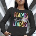 Readers Are Leaders Reading Book Lovers Teacher Women Kids Women Long Sleeve T-Shirt, funny gift
