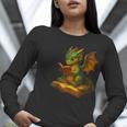 Reading Dragon Shirt For Bookish Teacher Librarian Bookworm Women Long Sleeve T-Shirt, funny gift