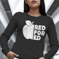 Red For Ed Teacher Support Public Education For Men Women Kids Women Long Sleeve T-Shirt, funny gift Red For Ed Teacher Support Public Education For Men Women Kids Women Long Sleeve T-Shirt, funny gift