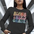 Retro Aloha Third Grade Teacher Summer Vacation Beach Hawaii Women Long Sleeve T-Shirt, funny gift
