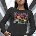 Retro Diversity Equity Inclusion Belonging DEIB Teacher Women Long Sleeve T-Shirt, funny gift