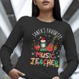 Santa's Favorite Music Teacher Christmas Santa Hat Matching Women Long Sleeve T-Shirt, funny gift Santa's Favorite Music Teacher Christmas Santa Hat Matching Women Long Sleeve T-Shirt, funny gift