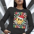 Santas Favorite Teacher Retro Groovy Smile Face Christmas Women Long Sleeve T-Shirt, Groovy Teacher Shirts, funny gift Santas Favorite Teacher Retro Groovy Smile Face Christmas Women Long Sleeve T-Shirt, Groovy Teacher Shirts, funny gift