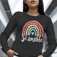 Sé Amable Spanish Bilingual Teacher Be Kind Boho Rainbow Women Long Sleeve T-Shirt, funny gift Sé Amable Spanish Bilingual Teacher Be Kind Boho Rainbow Women Long Sleeve T-Shirt, funny gift