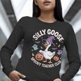 Silly Goose Spooky Teacher Club Halloween Witch Ghost Women Long Sleeve T-Shirt, funny gift