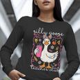 Silly Goose Teacher Club Animal Lover Groovy Teacher Women Long Sleeve T-Shirt, Groovy Teacher Shirts, funny gift