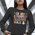 In My Spooky Teacher Era Groovy Hippie Retro Ghost Halloween Men Women Kids Women Long Sleeve T-Shirt, Groovy Teacher Shirts, funny gift