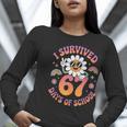 I Survived 67 Days Of School Groovy Retro Teachers Girls Women Long Sleeve T-Shirt, funny gift I Survived 67 Days Of School Groovy Retro Teachers Girls Women Long Sleeve T-Shirt, funny gift