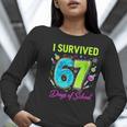 I Survived 67 Days Of School 67 Meme Science Teacher Women Long Sleeve T-Shirt, Science Teacher Shirts, funny gift