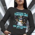 Surviving The Teacher Life Pjs Pajamas Christmas Xmas Teache Women Long Sleeve T-Shirt, funny gift