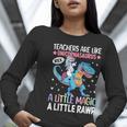T Rex Dinosaur Unicorn Teachers Are Like Unicornasaurus Rex Women Long Sleeve T-Shirt, funny gift