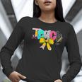 Teach Coquette Bow Teacher Back To School Happy First Day Women Long Sleeve T-Shirt, funny gift