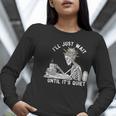 Teacher Skeleton Messy Bun I'Ll Just Wait Until Its Quiet Women Long Sleeve T-Shirt, funny gift