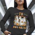 TK Boo Crew Preppy Halloween Floral Ghost TK Teacher Team TK Women Long Sleeve T-Shirt, funny gift TK Boo Crew Preppy Halloween Floral Ghost TK Teacher Team TK Women Long Sleeve T-Shirt, funny gift