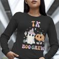 TK Boo Crew Retro Groovy Halloween Floral Ghost TK Teacher Men Women Kids Women Long Sleeve T-Shirt, Groovy Teacher Shirts, funny gift