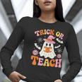 Trick Or Teach Cute Floral Ghost Teacher Halloween Costume Women Long Sleeve T-Shirt, funny gift Trick Or Teach Cute Floral Ghost Teacher Halloween Costume Women Long Sleeve T-Shirt, funny gift