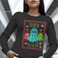 Trick Or Teach Neon Ghost Flower Teacher Spooky Halloween Women Long Sleeve T-Shirt, funny gift Trick Or Teach Neon Ghost Flower Teacher Spooky Halloween Women Long Sleeve T-Shirt, funny gift