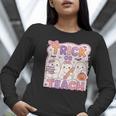 Trick Or Teach Retro Halloween Teacher Look Women Long Sleeve T-Shirt, funny gift Trick Or Teach Retro Halloween Teacher Look Women Long Sleeve T-Shirt, funny gift