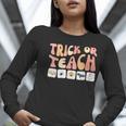 Trick Or Teach With Symbols Special Education Teacher Spooky Women Long Sleeve T-Shirt, funny gift