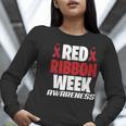 We Wear Red For Red Ribbon Week Awareness Mothers Teachers Women Long Sleeve T-Shirt, funny gift We Wear Red For Red Ribbon Week Awareness Mothers Teachers Women Long Sleeve T-Shirt, funny gift