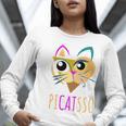 Abstract Cat Art Picatsso Shirt For Art Teachers Women Long Sleeve T-Shirt, funny gift Abstract Cat Art Picatsso Shirt For Art Teachers Women Long Sleeve T-Shirt, funny gift