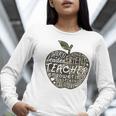 Apple Camoflauge Clothing Camo Student Teacher Cute School Women Long Sleeve T-Shirt, funny gift