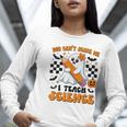 You Can't Scare Me I Teach Science Retro Teacher Halloween Women Long Sleeve T-Shirt, Science Teacher Shirts, funny gift