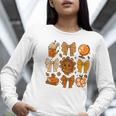 Coquette Teach Teacher Bows Thanksgiving Turkey Fall Autumn Women Long Sleeve T-Shirt, funny gift