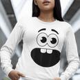 Creepy Carrots Face Teacher Halloween Costume Matching Women Long Sleeve T-Shirt, funny gift