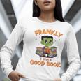 Cute Halloween Teacher Librarian Frankenstein Reading Books Women Long Sleeve T-Shirt, funny gift